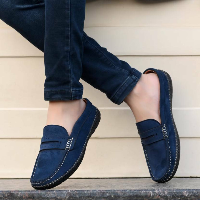 Dress Shoes Navy Blue Loafers Mens Near Me Buy Metro Men Blue