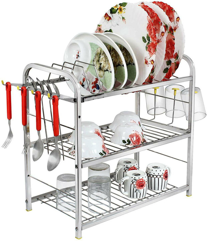 Salasar Dish Drainer Kitchen Rack Steel Stainless Steel Shelf