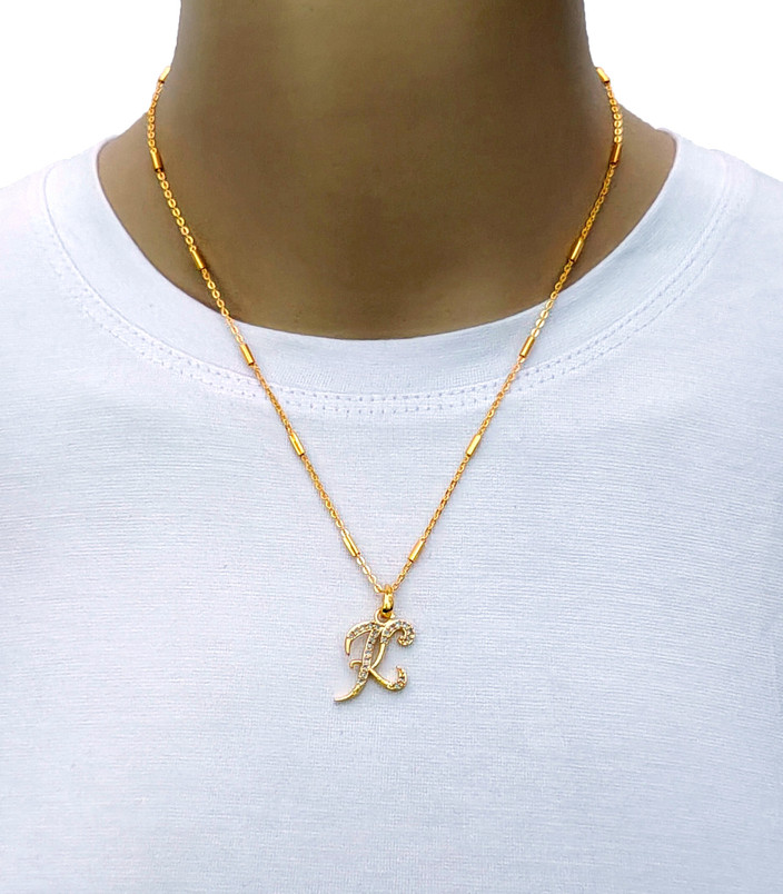 K Name Pendant K Letter Gold Locket JETWAL K Name Pendant Diamond