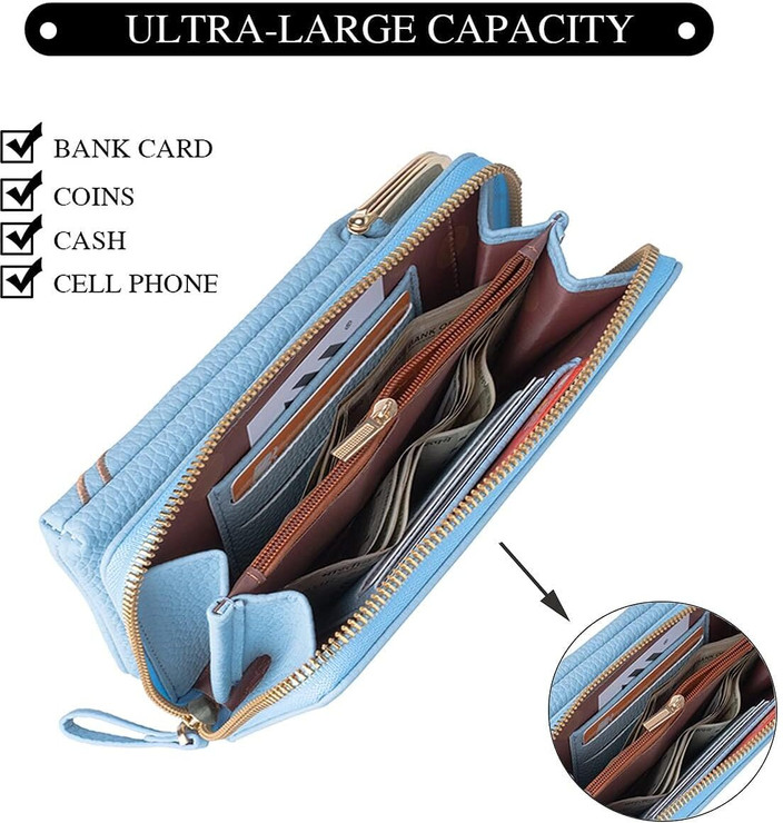 Sling Bag Crossbody Purse With Cell Phone Pocket Valerie Blue