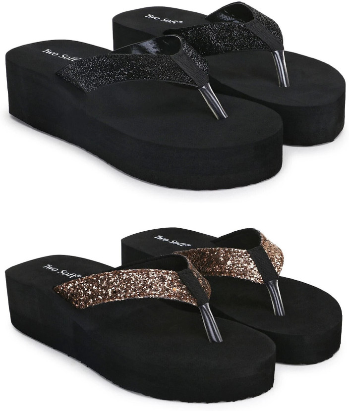 Stylish Slippers For Daily Wear TWO SOFT Women Pack Of Combo