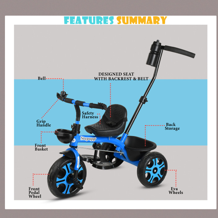 KRIDDO Tricycles and Cycles for Kids Cycle for Baby with Parental