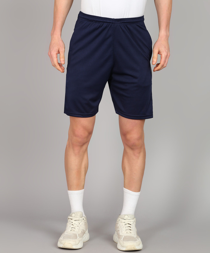 BTMZ Solid Men Grey, Dark Blue Sports Shorts, Gym Shorts, Regular