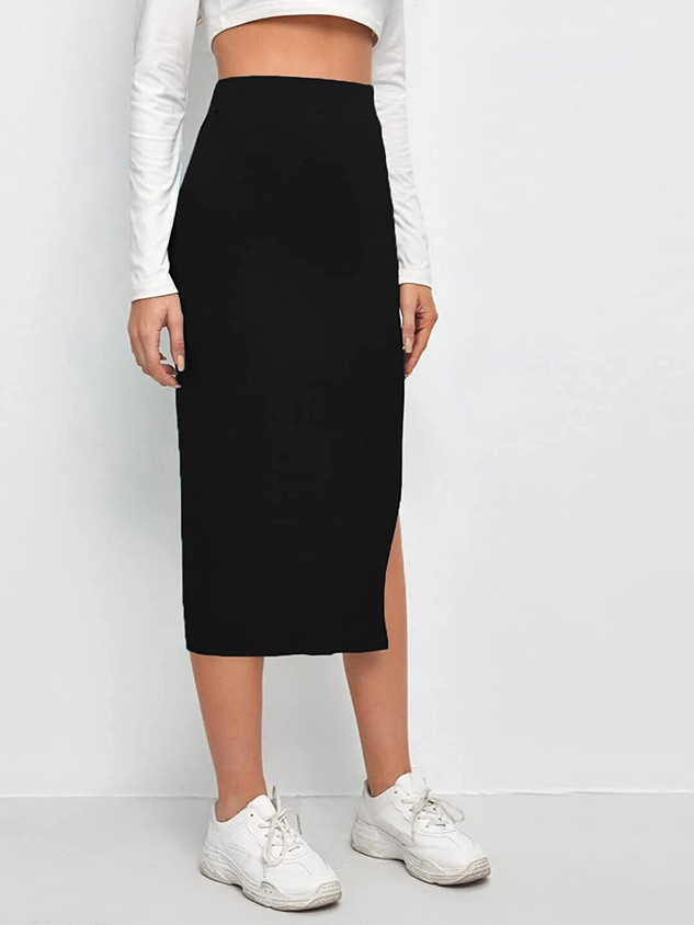 ALYNE Solid Women Pencil Black Skirt Buy ALYNE Solid Women
