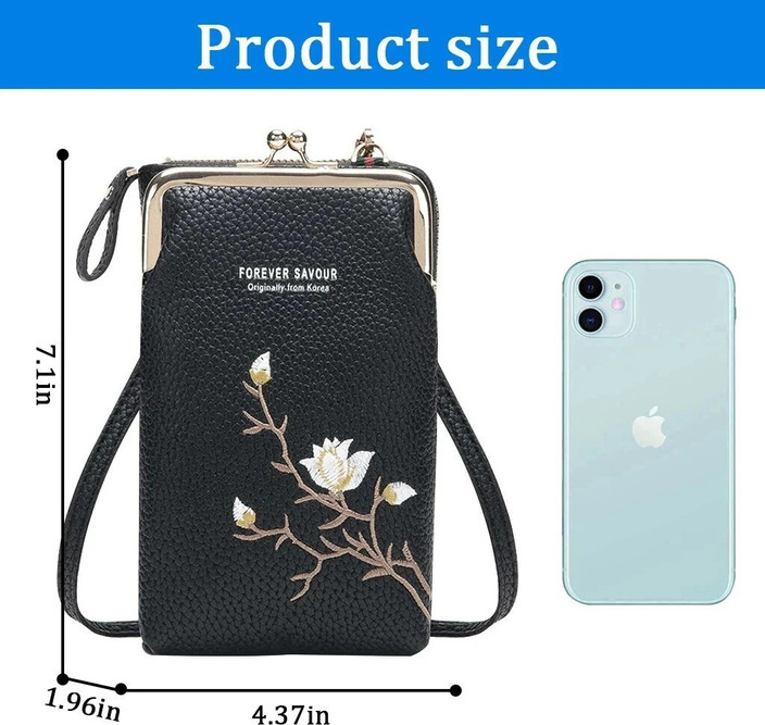 PALAY Black Sling Bag Women Crossbody Phone Bags for Mobile Cell