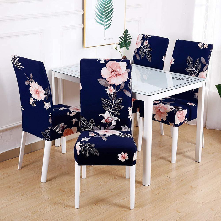 Chair Covers Blue Floral Dining Chairs Lukzer Polyester Floral