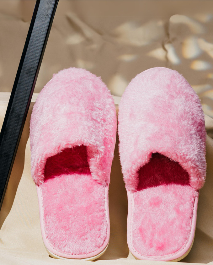 Flipkart Baby Pink Fluffy Slippers CLYMAA Winter Home Slippers Non