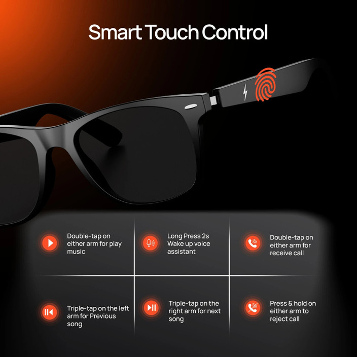 Fire-Boltt Fire-Lens Dune Smart Glasses |Bluetooth Audio |Hands