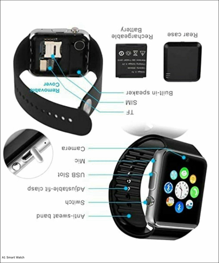 ShopSmart A1 Smart Watch Support Bluetooth Voice Calling SIM