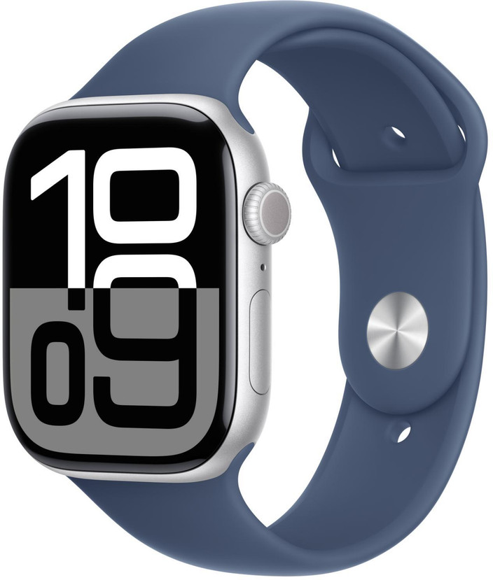 Apple Watch Series 10 GPS 46mm Silver Aluminium with Denim Sport Band