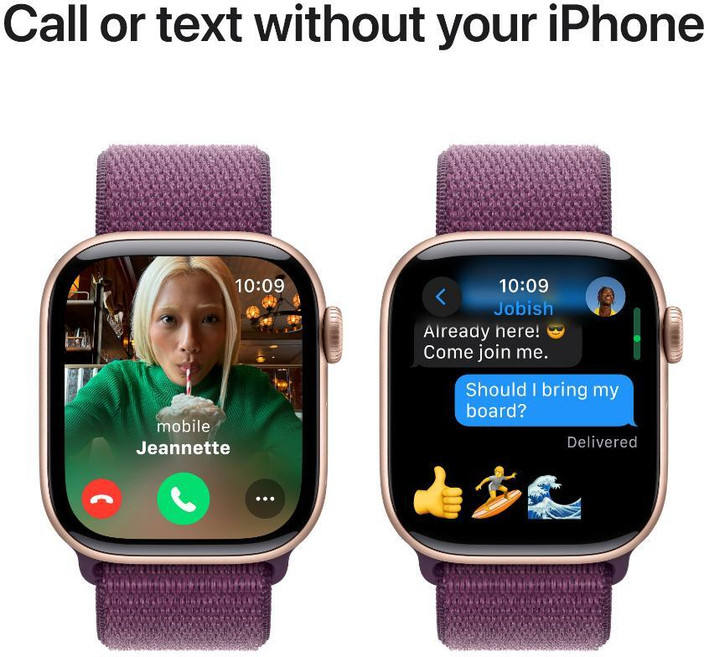 Apple Watch Series 10 GPS 42mm Rose Gold Aluminium with Plum Sport