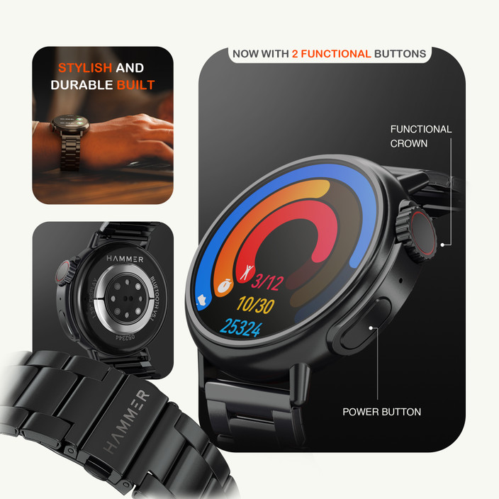 Hammer Active Always on display Round Dial Bluetooth