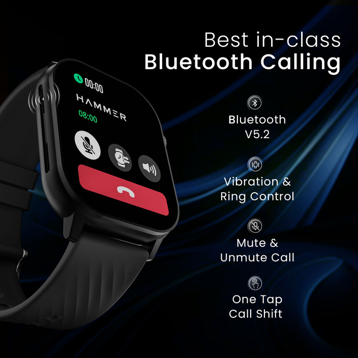 Hammer Arctic SUPER AMOLED Bluetooth Calling, AI Voice Assistance,  Metallic Build Smartwatch