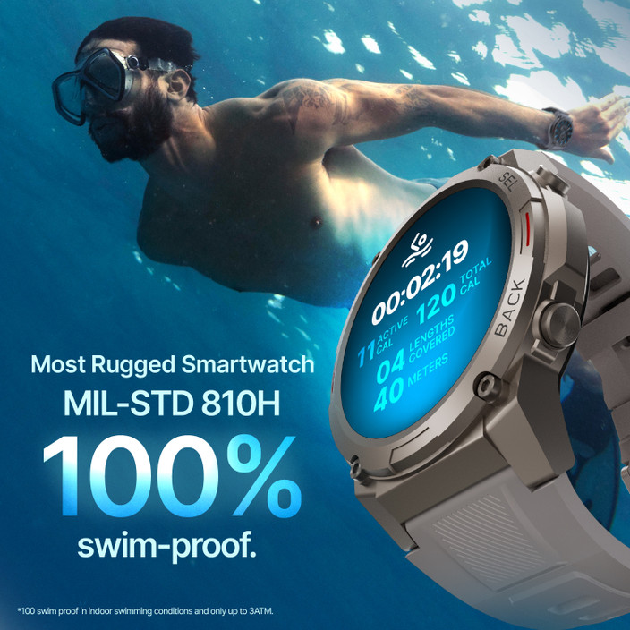 CrossBeats Armour Dive 1.43 Super AMOLED Swimproof Bluetooth Calling Smartwatch