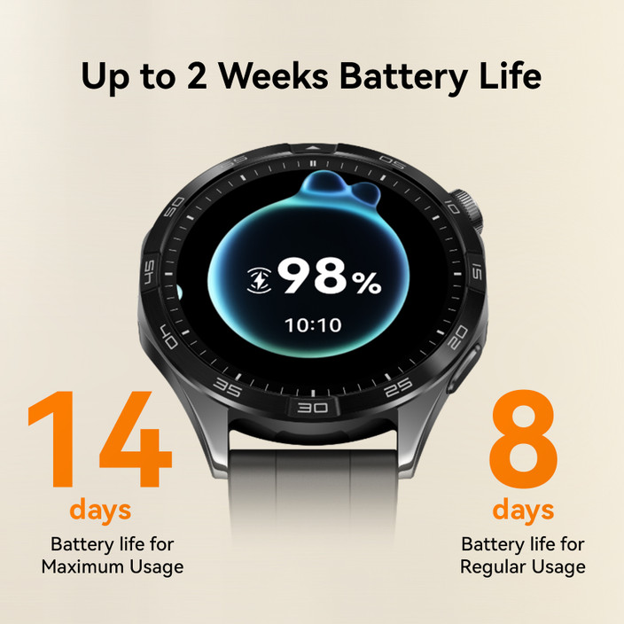 Huawei Watch GT4 46mm 14 Days Battery Life, TruSeen Tech for 24/7 Health Monitoring Smartwatch