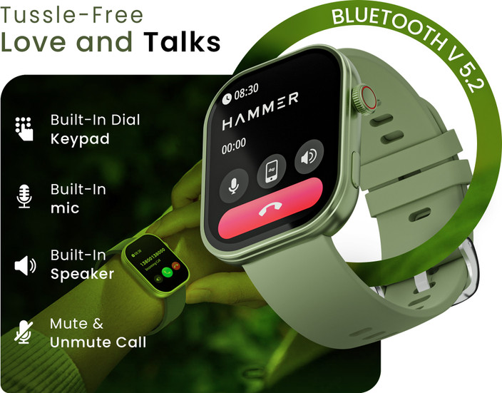 Hammer Tussle HD Display Advanced BT Calling|Voice Assistant