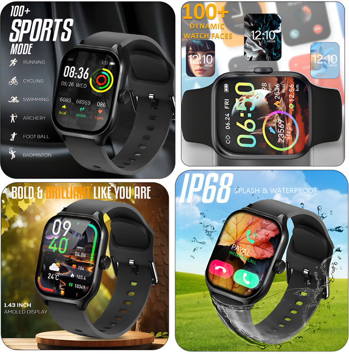 GameSir H9 Display Amoled, Bluetooth calling, Health tracking Games  with Earbuds Smartwatch