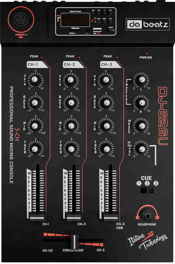 Da.Beatz. Professional 3-Channel mixer DJ-626U Sound Mixer & Dj
