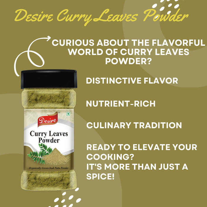 Desire Foods Curry Leaf Powder 80 Gram [Dried Kadi Patta Powder]