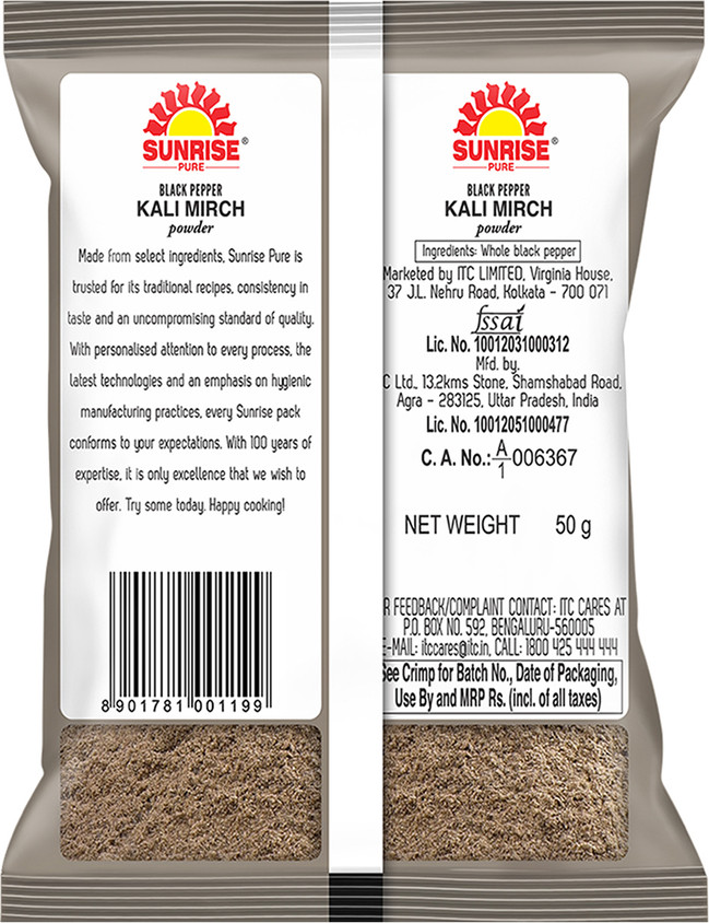 Sunrise Black Pepper Powder Price in India Buy Sunrise Black