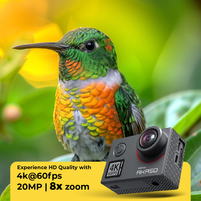 AKASO V50 Elite Action Cam 4K/60FPS - Fotocamera Subacquea 40M Con Touch Screen, WiFi E Comando Vocale