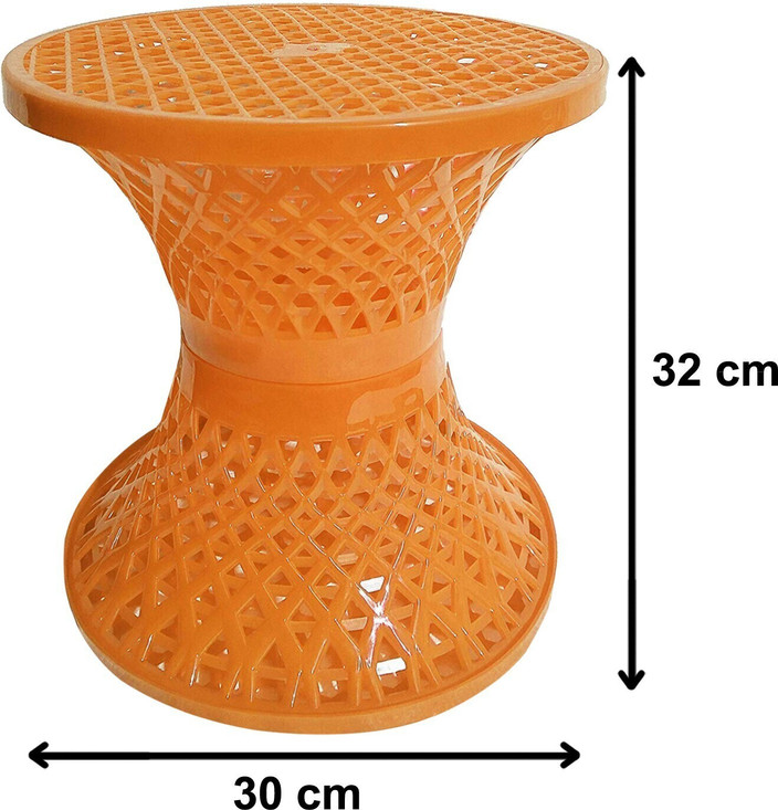 Heart Home Mesh Design Both Sided Plastic Sitting Stool in Damroo