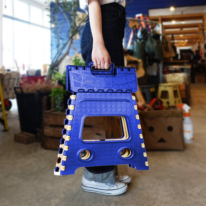 Folding Stool Plastic One Step Stool Kuber Industries (Set Of