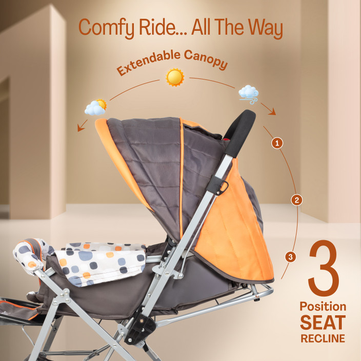 LuvLap Sunshine Stroller/Pram, Easy Fold, for Newborn Baby/Kids,