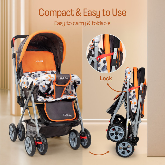 LuvLap Sunshine Stroller/Pram, Easy Fold, for Newborn Baby/Kids, 0-3 Years,  Stroller