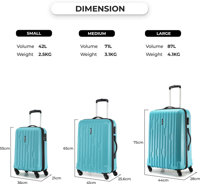 Size Chart Large Size Luggage Bag Buy Nasher Miles Paris Hard-Sided  Polypropylene Check-in Luggage