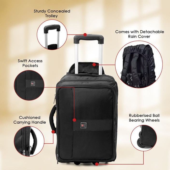 Luggage Handle Laptop Backpack With Luggage Sleeve SWISS MILITARY