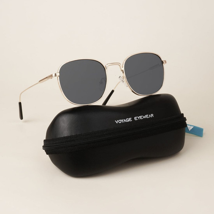 Sunglasses Style AnnÃ©e 90 Voyage Round Black And Gold