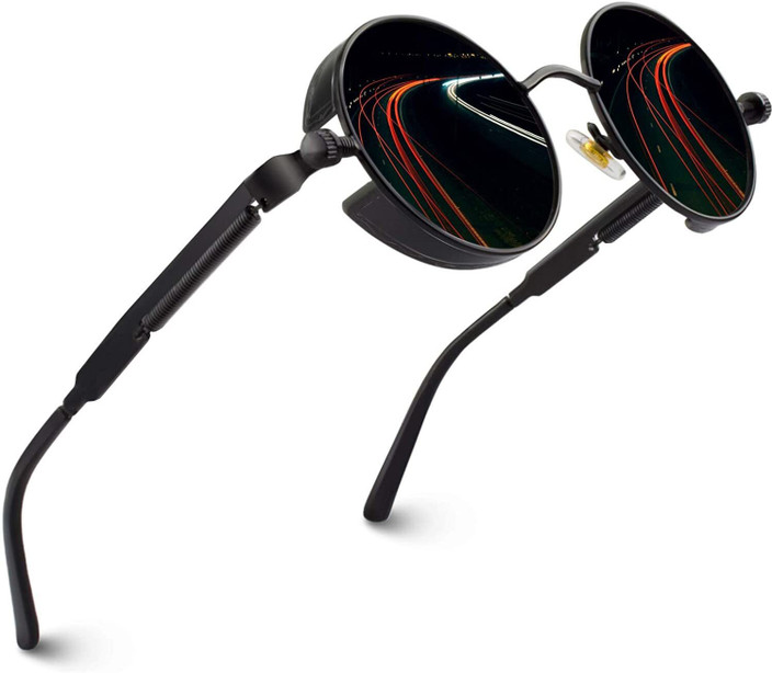 Buy ROZZETTA CRAFT Round Sunglasses Black For Men Women Online