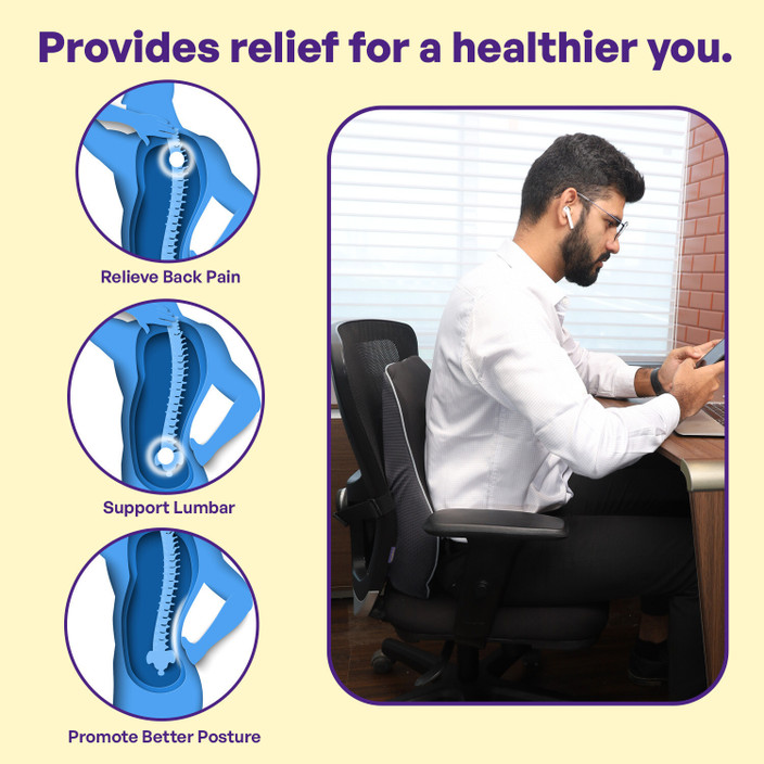 Dr Trust Back Support For Sitting In Chair Memory Foam Lumbar