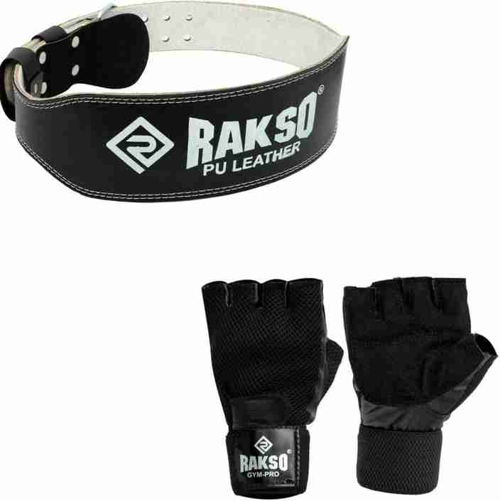 Rakso Weight lifting Gym Belt Workout For Men and Women BLACK PU