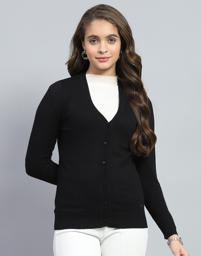 Monte Carlo Flipkart Women Sweater MONTE CARLO Solid V Neck Casual