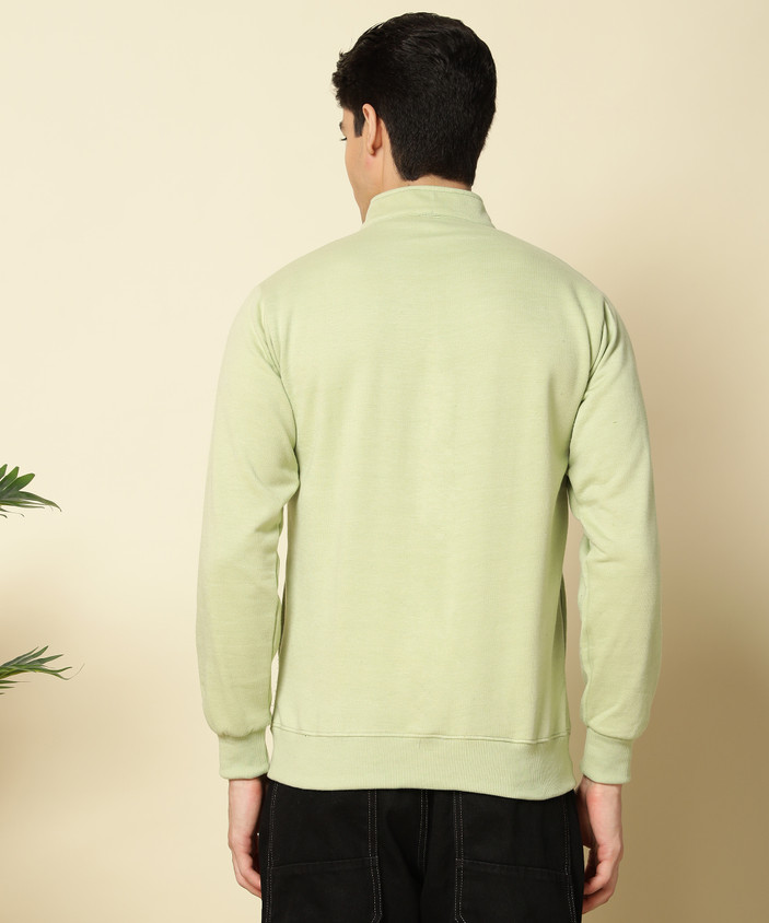 HEMLOCK Solid High Neck Casual Men Light Green Sweater Buy