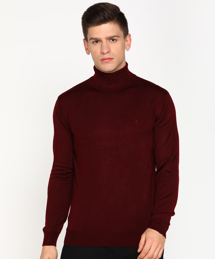 Maroon Sweater High Neck Sweater Mens Flipkart INDIAN TERRAIN