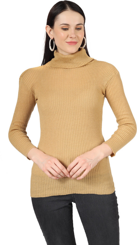 MEAVYIL Striped High Neck Casual Women Multicolor Sweater Buy