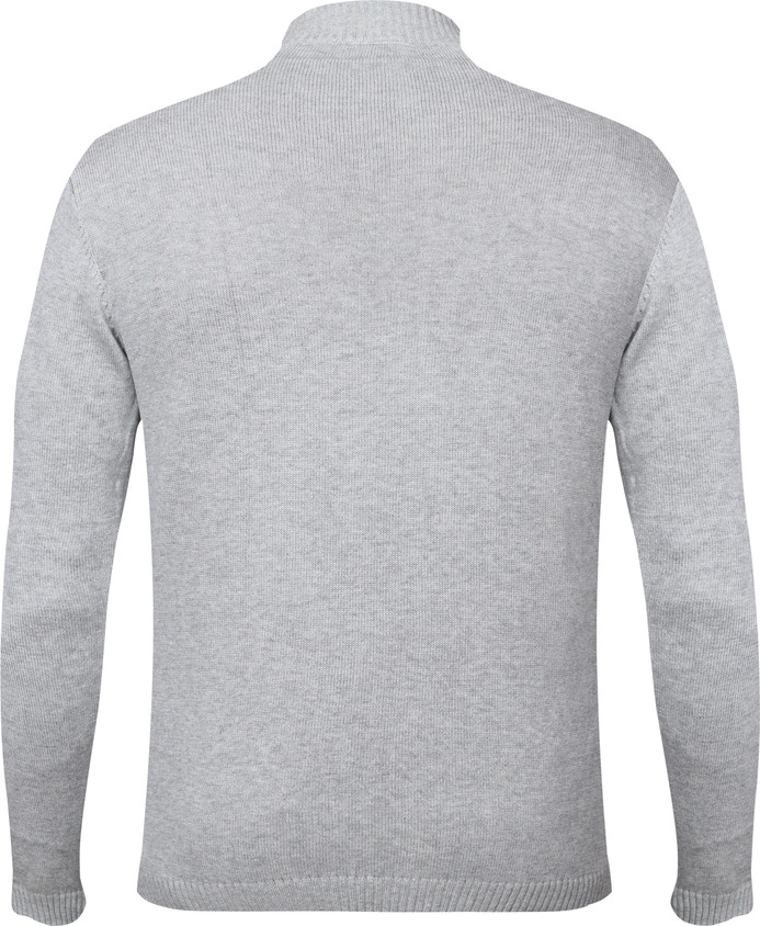 Clothify Solid High Neck Casual Boys Grey Sweater