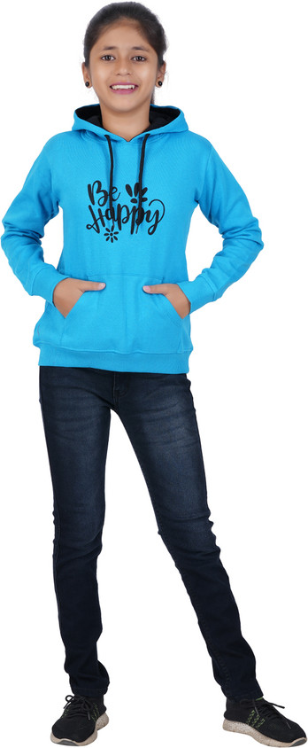 Blue Girls Full Sleeve Printed Girls Sweatshirt Buy Blue Girls