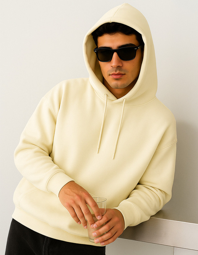 Veirdo Hoodie Off White Hoodie Veirdo Cotton Polly Fleece