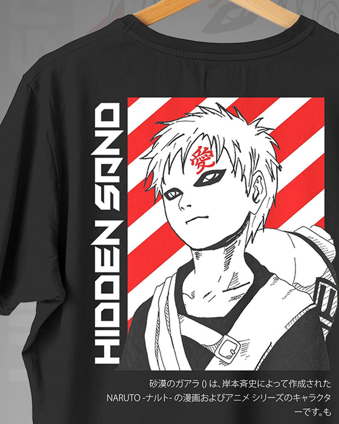 Tシャツ・アパレル NARUTO DIM MAK Gaara Tie-Dye Tee Gaara T-Shirt Kanji Of The Sand Naruto Uzumaki Shippuden