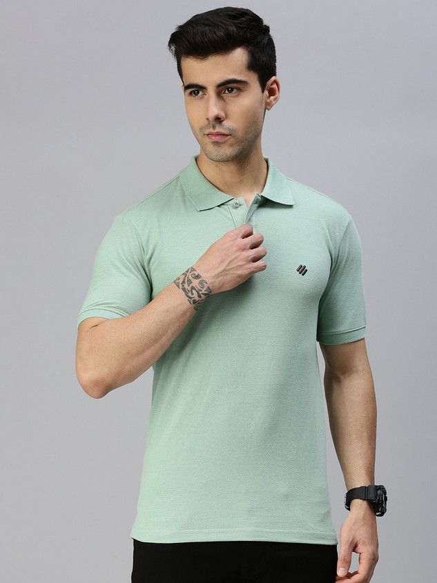 ONN Solid Men Polo Neck Green T-Shirt Buy ONN Solid Men Polo