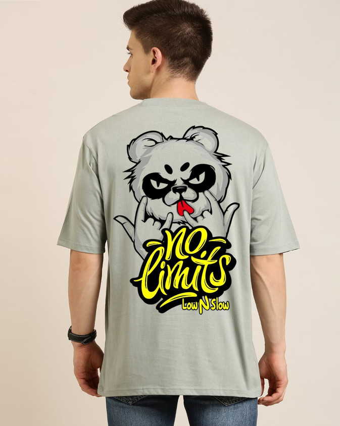 Risemax Printed Men Round Neck Grey T-Shirt