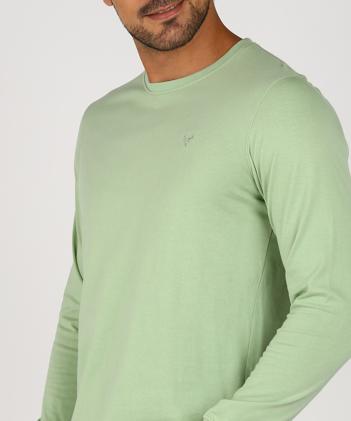 Fort Collins Solid Men Round Neck Green T-Shirt Buy Fort Collins - Main Image