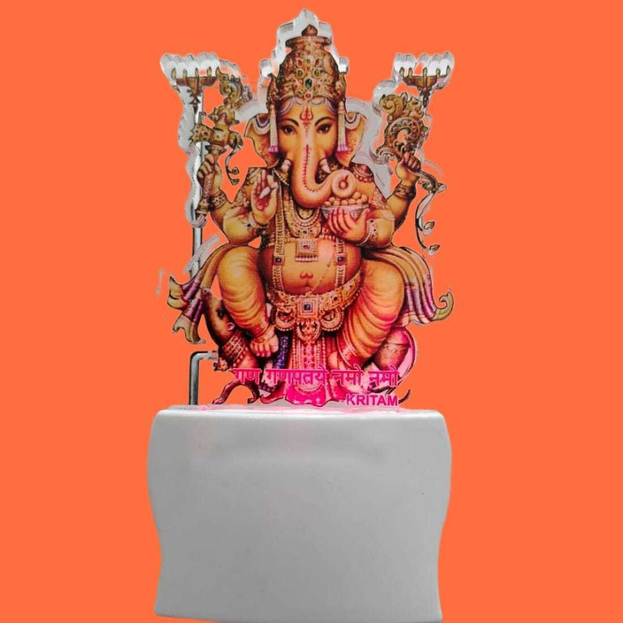 Ganesh in Bloom（ガネーシャ・イン・ブルーム） KRITAM GANESH JI 3D Illusion LED Light Bedroom Decoration