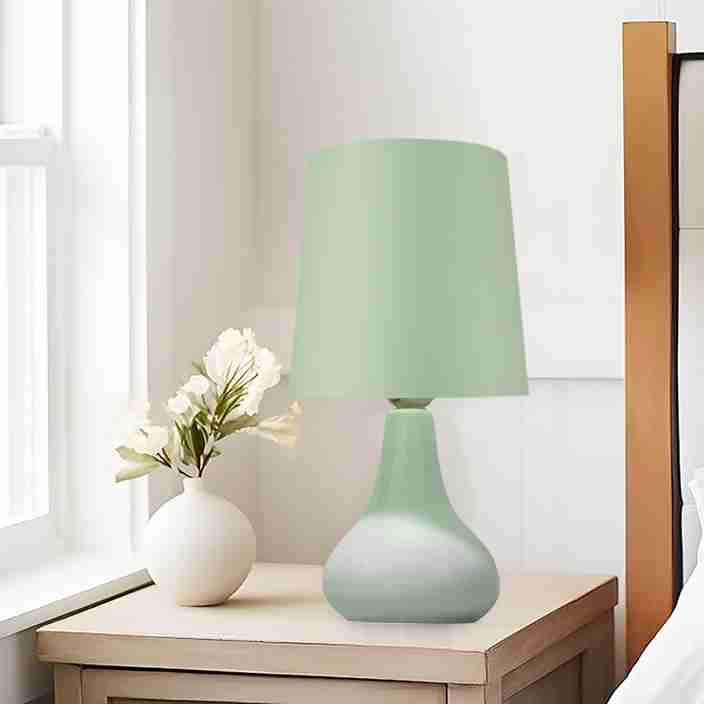 Homesake Sage Green Bedside Ceramic Table Lamp,Classic Desk lamp Teardrop  with Shade Table Lamp