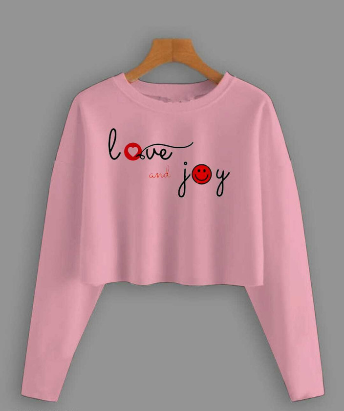 Pink Crop T Shirt For Girl Flipkart Anishq Printed Women Round