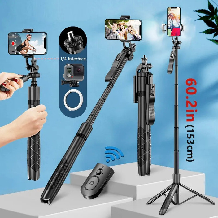 RETRACK L16 Selfie Stick Tripod (4in1) Feet Long with Stable Handle BT  Shutter Bluetooth Selfie Stick